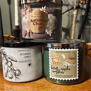 Bath & Body Works Autumn Scented Candle lot of 3